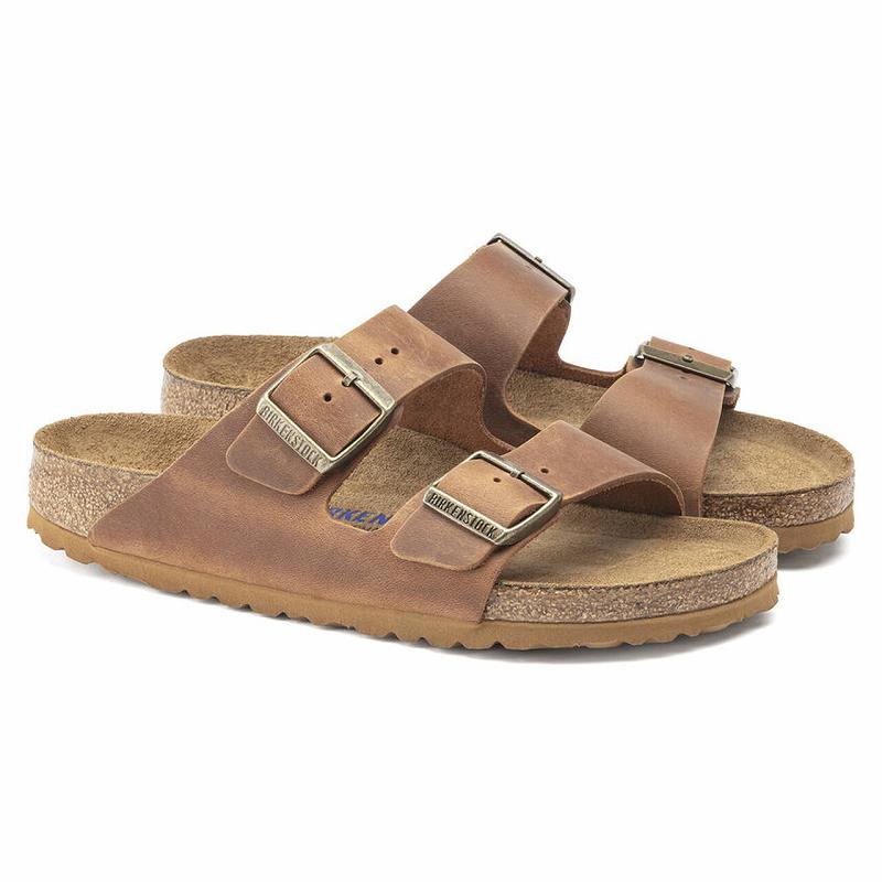 Birkenstock Soft Footbed Oiled Læder Arizona Herre Brune | DK 262AHK